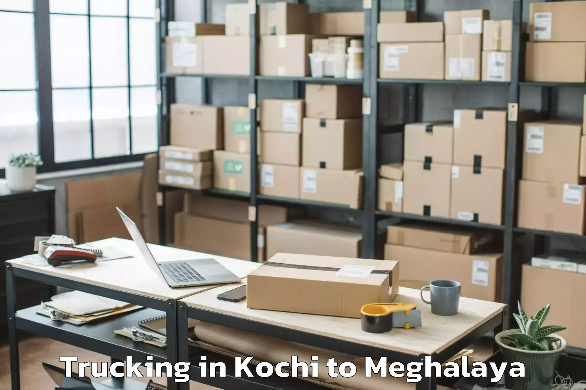 Book Kochi to Rongram Trucking Online